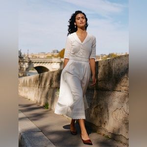 NWT Simple Retro White Cotton Dress size XS